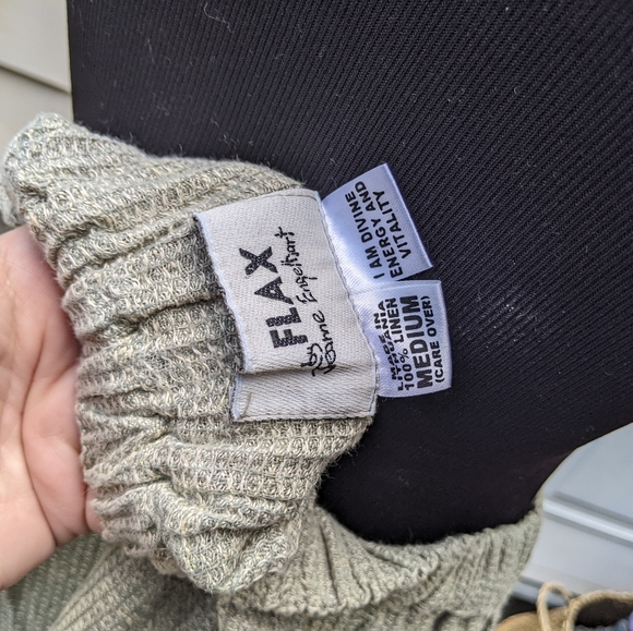 FLAX 100% Linen Wrap Skirt Sz M with FLAW see pics - Picture 3 of 11